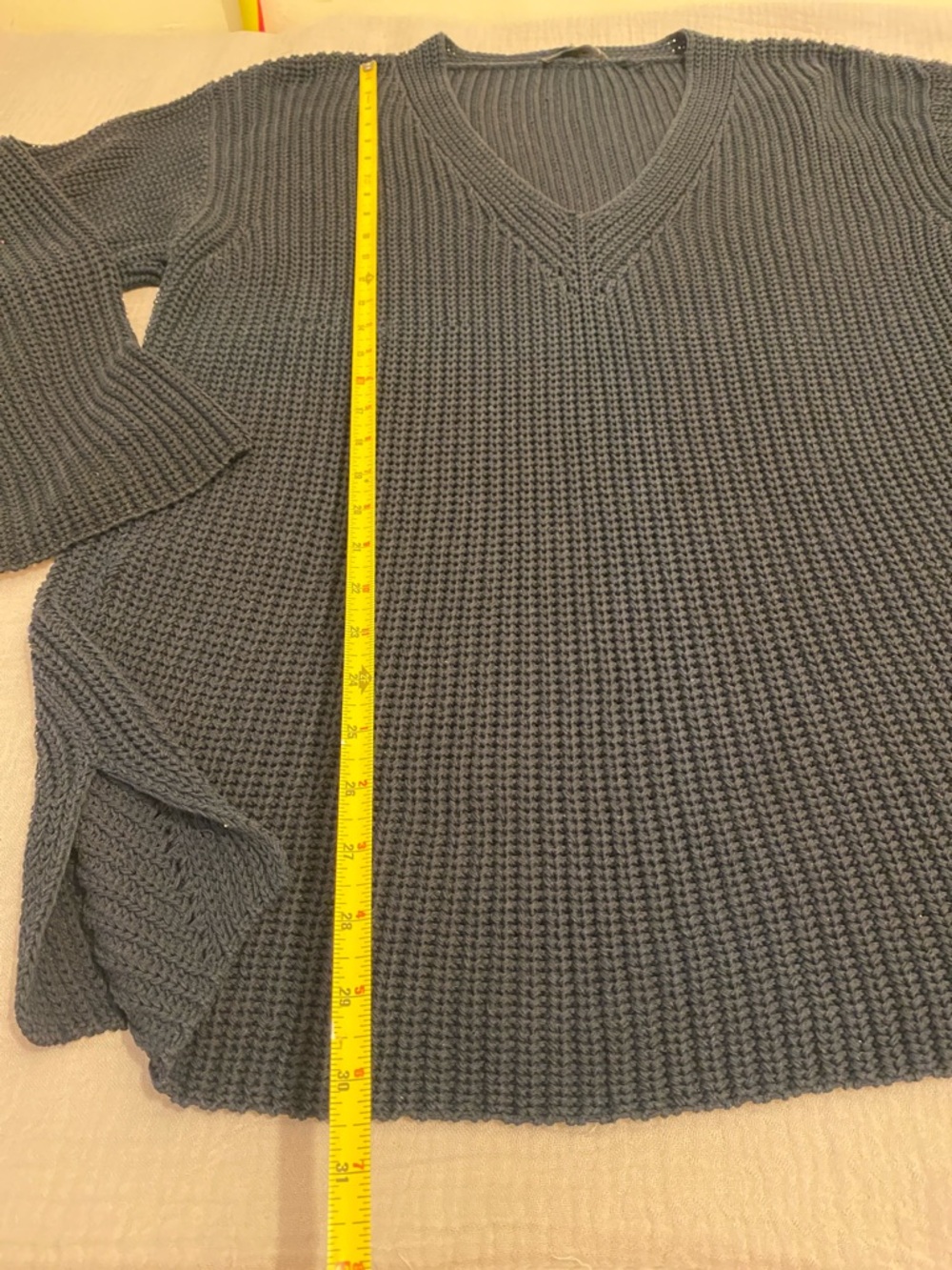 The Row Cotton Navy Open-Knit Sweater. Size L - Picture 5 of 9